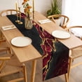 thumbnail image 3 of Red Marble Table Runner - 72 Inch Long, Kitchen Dining Table Runner Dresser Scarves, Gold Abstract Vintage Modern Ombre Art Farmhouse Decor for Coffee Tables Wedding Party Banquet, 3 of 8