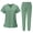 Mint Green, variant on HIOK Women's Scrubs Set, V Neck Short Sleeve Top Jogger Pants with 6 Pockets, Adjustable Waist Stretch Uniform Workwear Outfit