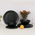 thumbnail image 6 of Mainstays Black 12-Piece Eco-Friendly Recycled Plastic Dinnerware Set, 6 of 16
