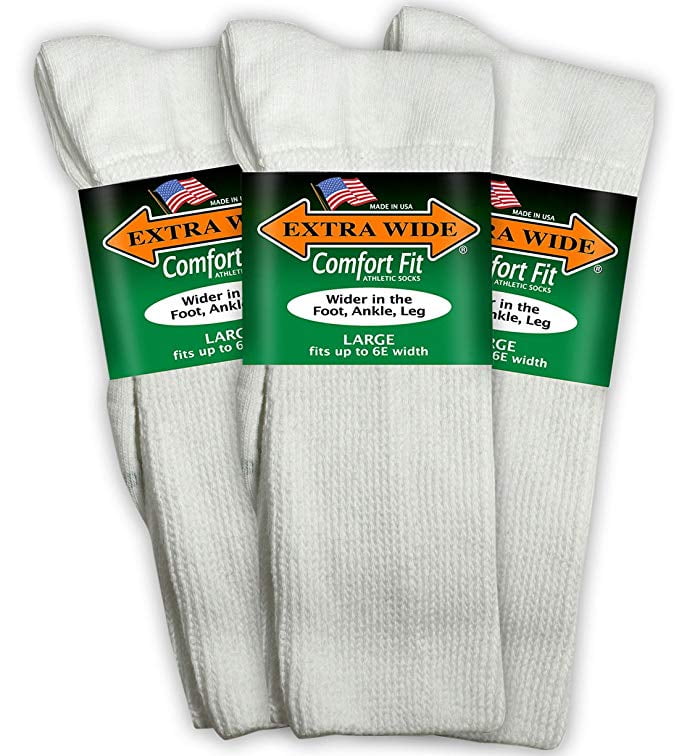 Extra Wide - Big & Tall Men's Extra Wide Socks Athletic Crew Size 11-16 ...