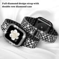 thumbnail image 3 of XIHAMA Compatible Apple Watch Band with Case Series iwatch6/5/4/3/2/1, Bling Full Diamond Rhinestone Women Girl Jewelry Dressy Crystal Replacement Adjustable Band for Watch Band, Black(44mm), 3 of 5