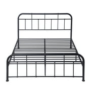 KARMAS PRODUCT 12 Inch Metal Bed Frame Full Size, Sturdy Iron Platform Bed Frame with Headboard and Footboard, Mattress Foundation, No Box Spring Needed, Black