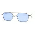 thumbnail image 3 of Mens Double Bridge Rectangle Metal Rim Pimp Shade Silver Blue, 3 of 4