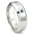 thumbnail image 1 of Titanium Kay Cobalt Xf Chrome 8MM Solitaire Sapphire Beveled Comfort Fit Wedding Band Ring Sz 12.0, 1 of 4