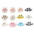 thumbnail image 3 of Flmtop Collier Imprimé Floral en Dentelle avec Nœud pour Chien Chat Chiot Collier à Bretelles Étoiles Roses, 3 of 8