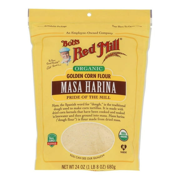 Bob's Red Mill Organic Golden Corn Flour Masa Harina 24 oz Pack of 2