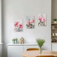 thumbnail image 3 of ZHONGYUTONG Pink Rose Wall Art 3 Pieces Rose Flowers Canvas Picture Abstract Floral Painting Prints Elegant Artwork Home Decor Framed (11.00" x 14.00" x 3PCS), 3 of 6