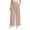 Khaki, variant on Womens Linen Wide Leg Pants Casual Zipper Front Summer Cropped Trousers Beach Vacation Dressy Pants with Pockets 2XL