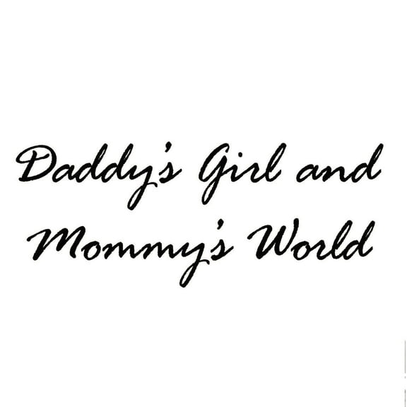 VWAQ Daddy's Girl and Mommy's World, Nursery Wall Decals Vinyl Wall Quote Nurser Decor Baby's Room