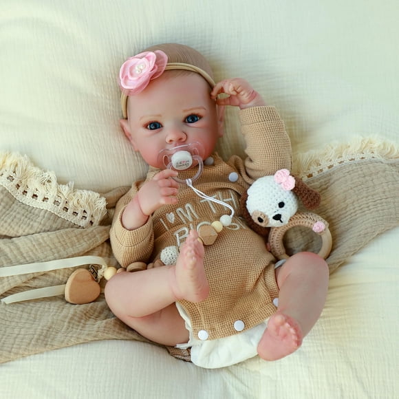Muñeca Reborn KSBD Bettie de 20 cm con accesorios para niños mayores de 3 años