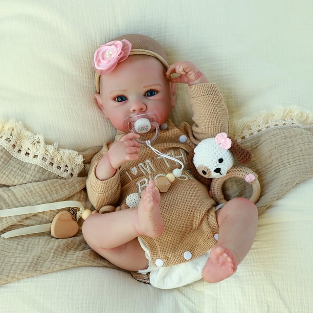 Muñeca Reborn KSBD Bettie de 20 cm con accesorios para niños mayores de 3 años