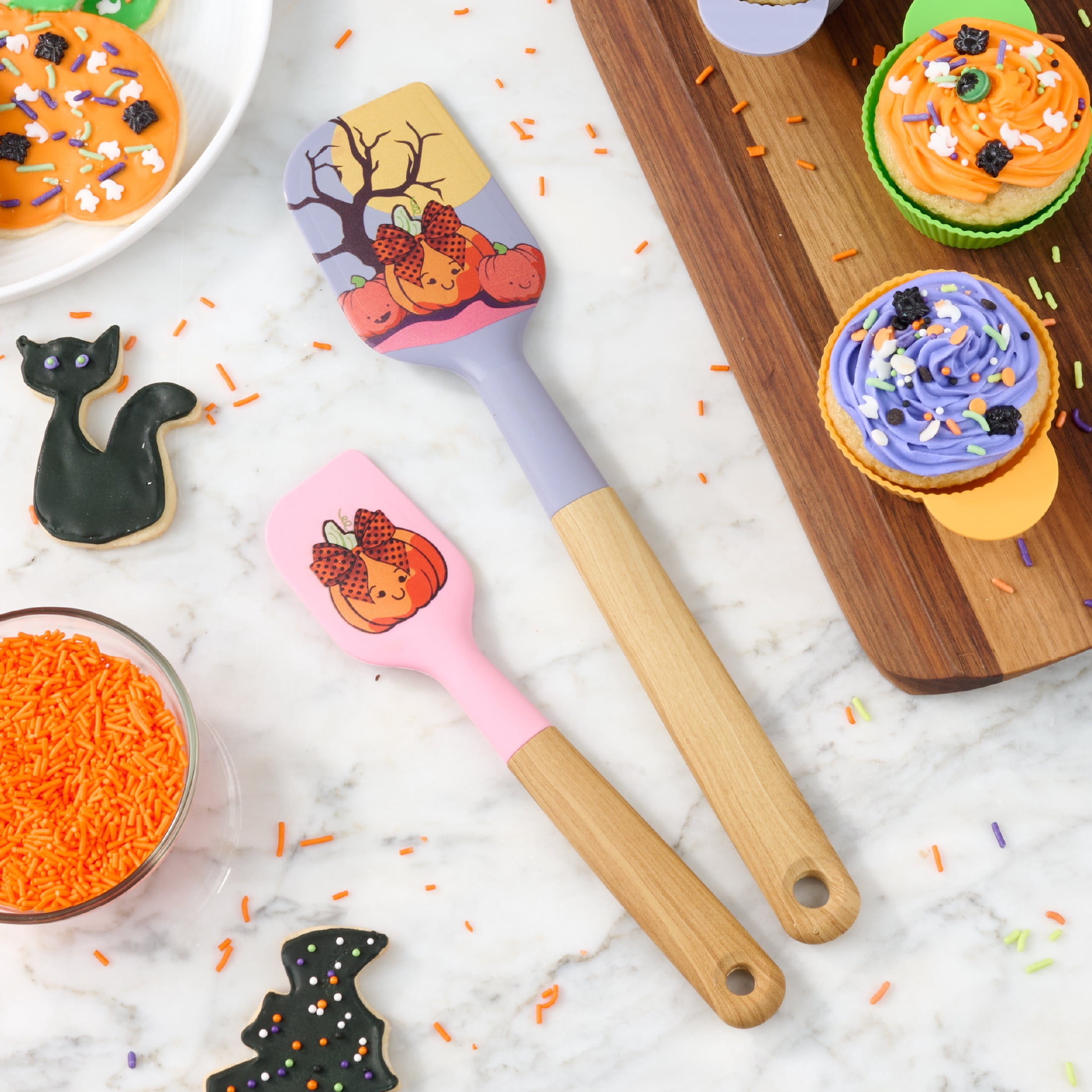 Way To Celebrate Halloween Silicone Spatula Set - Orange, Purple, Pink