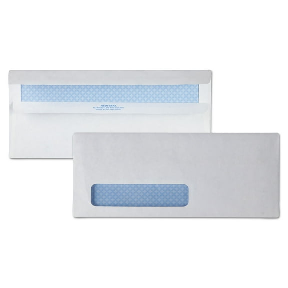 Quality Park-Redi-Seal Security-Tint Envelope, Address Window, #10, Commercial Flap, Redi-Seal Closure, 4.13 x 9.5, White, 500/Box