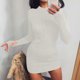 thumbnail image 4 of Gibobby Vestido casual para mujer Vestido de suéter ajustado sin espalda de punto con cuello en V y manga larga para mujer(Blanco,M), 4 of 5