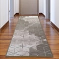 thumbnail image 5 of Custom Size Runner Rug Cubes Abstract Design Beige Color 26 or 31 inch Wide Pick Your Length Non-Slip Rubber Backing, 5 of 5