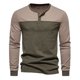 thumbnail image 2 of Blusas y camisas de manga larga y cuello redondo para hombre, estilo casual, con retazos, de manga larga y cuello redondo., 2 of 5