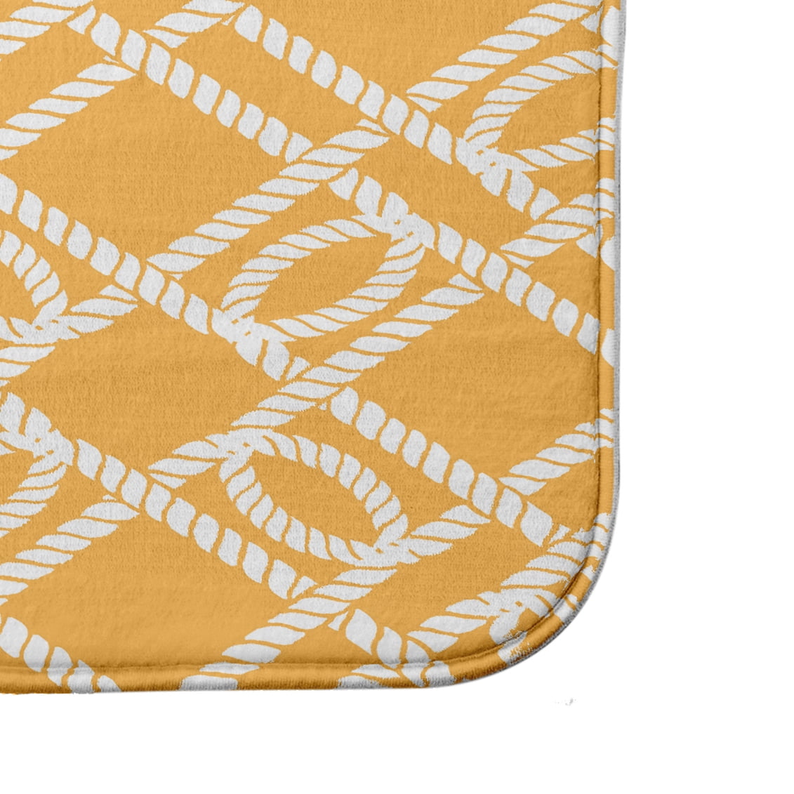Simply Daisy 34" x 21" Plush Microfiber Yellow Know the Ropes Bath Mat