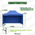 thumbnail image 3 of Carpa Plegable Toldo Gazebo 2x3 Azul Con Pared Inmatmex, 3 of 10