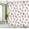 thumbnail image 4 of Ambesonne Penguin Shower Curtain, Arctic Animals Winter Art, 69"Wx84"L, Dark Coral and Dark Blue, 4 of 4
