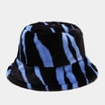 thumbnail image 6 of CoCopeanut Topi Ember Berbulu Bulu Palsu Pola Zebra Musim Dingin Topi Matahari Hangat Luar Ruangan Wanita Topi Nelayan Berbulu Beludru Lembut Mode Wanita Panama, 6 of 6