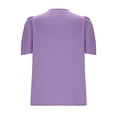 thumbnail image 4 of bnaln Womens Tops Crewneck Summer Shirts Puff Sleeve Tunic Tops Ladies Blouses Dressy Casual T-Shirts Loose Fit Pullover Lightweight Comfy Basic Tees Beach Vacation Fashion Outfits, 4 of 7