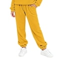 thumbnail image 2 of CPNG Kids Girls Boys Fuzzy Fleece Pants Wide Leg Soft Cozy Fluffy Casual Pants Elastic Waist Solid Color Warm Plush Sweatpants(Yellow,11-12 Years), 2 of 4