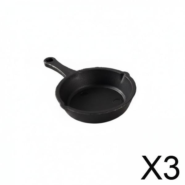 3xSimulación De Sartén Modelo De Cocina Modelo De Diseño Realista Miniatura De Sartén Fabricación Mini Sartén Juguete Para Aficionados, Artesanos, Accesorios De Fotografía Sartén 3 piezas