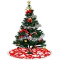 thumbnail image 4 of GZHJMY Christmas Symbols On Red Christmas Tree Skirt 36" for Indoor Outdoor Holiday Party Office Store Cupboard Decoration, 4 of 5