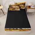 thumbnail image 3 of catabedysis Jungle Animal Bear Zipper Twin Comforter Sets with Fitted Sheet and 2 Pillowcases,Happy Camping Themed Zipper Bedding Set For Boys,Multicolor,Black Reversible,4-Piece, 3 of 7