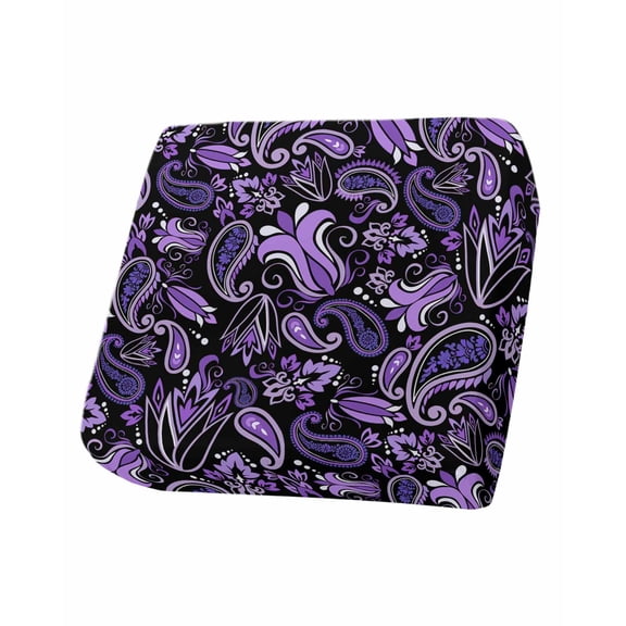 Boho Purple Floral Couch Cushion Covers Stretch, Washable Sofa Seat Covers Individual Seat Cushion Sofa Slipcovers Farmhouse Botanical Vintage Paisley Flower Couch Cover Furniture Protector S-1PCS