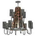 thumbnail image 4 of Meyda Tiffany 147189 Barrel Stave 12 Light 44" Wide Chandelier - Nickel / Natural Wood /, 4 of 5