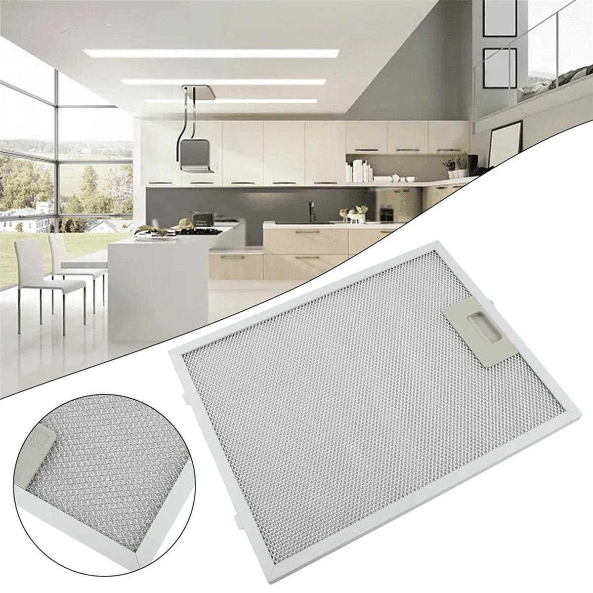 4PCS Cooker Hood Filters Metal Mesh Extractor Vent Filter 320X260mm Kitchens Hoods Oil Filter Range Hood Grease