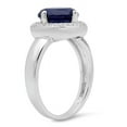 thumbnail image 2 of 2.40 Carat (Ctw) 10K Gold Round Blue & White Cubic Zirconia CZ Halo Style Wedding Bridal Engagement Ring, 2 of 4
