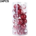 thumbnail image 2 of Adornos navideños colgantes de bolas, 24 piezas de adornos navideños rojos y blancos irrompibles para fiestas navideñas, bodas y decoración., 2 of 7