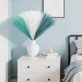 thumbnail image 6 of 30pcs Blue Faux Pampas Grass Decor, 21.6in Fluffy Artificial Colored Pampas Grass Short Light Blue Fake Pampas Vase Filler Flower Arrangement for Home Wedding Centerpieces  Decorations, 6 of 7