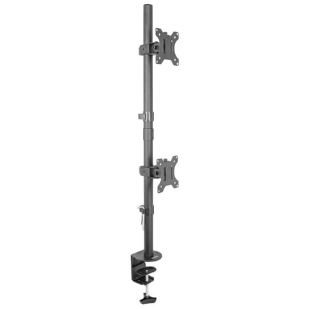 VIVO Dual LCD Monitor Desk Mount Stand Heavy Duty Stacked, Holds Vertical 2 Screens up to 32
