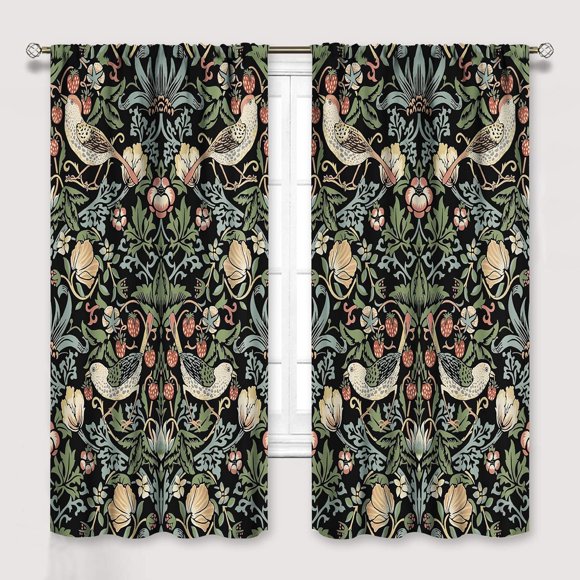 Vintage William Morris Curtains Botanical Art Windows Curtains Floral Patterns Vintage Floral Patterns Window Treatments for Living Room Bedroom,52x84 Inch