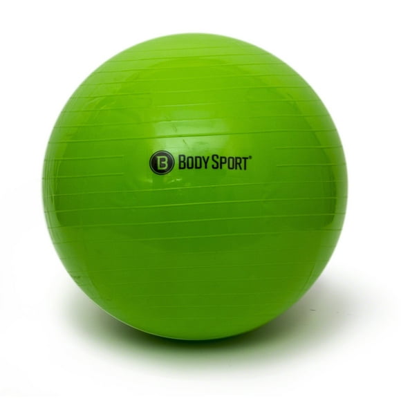 Body Sport Exercise Ball with Pump for Home, Gym, Balance, Stability, Pilates, Core Strength, Stretching, Yoga, Fitness Facilities, Desk Chairs â Green 55cm