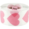 thumbnail image 1 of Pink Transparent Heart Stickers, 1 Inch Wide, 500 Labels on a Roll, 1 of 1
