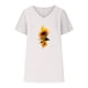 thumbnail image 4 of Fiudx Ofertas y Liquidaciones Camiseta de Manga Corta con Mangas Informales de Algodón y Cáñamo con Cuello En V y Estampado de Girasoles para Mujer, 4 of 4