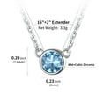 thumbnail image 3 of U7 Birthstone Necklace 925 Sterling Silver Choker Necklaces for Women Round Aquamarine March Gemstone Necklaces for Daughter Birthday Anniversary Gift, 3 of 8