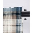 thumbnail image 6 of Blue Brown Plaid Curtains 54 Inch Length, Sheer Curtains for Bedroom Living Room Window Vintage Abstract Stripes Lattice Rod Pocket Voile Drapes Kitchen Curtains Small Half Window 42"x54" 2 Panels, 6 of 6