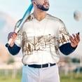 thumbnail image 5 of Zufioo Western Desert Cowboys Print Men's Baseball Short Sleeve, Moisture Wicking Button-Down Hip Hop Tee-Medium, 5 of 7