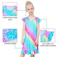 thumbnail image 5 of Pashop 2pcs Girls Nightgowns, Mermaid Short Sleeve Sleepwear Nightie Nightgown Princess Pajama Dresses for 6-7 Girls, 5 of 7