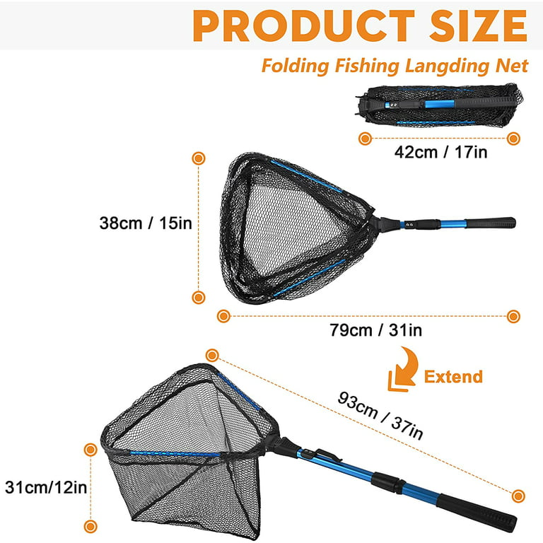 Floating Fishing Landing Net Telescopic - Fish Net with EVA Handle for Easy  Catching Releasing