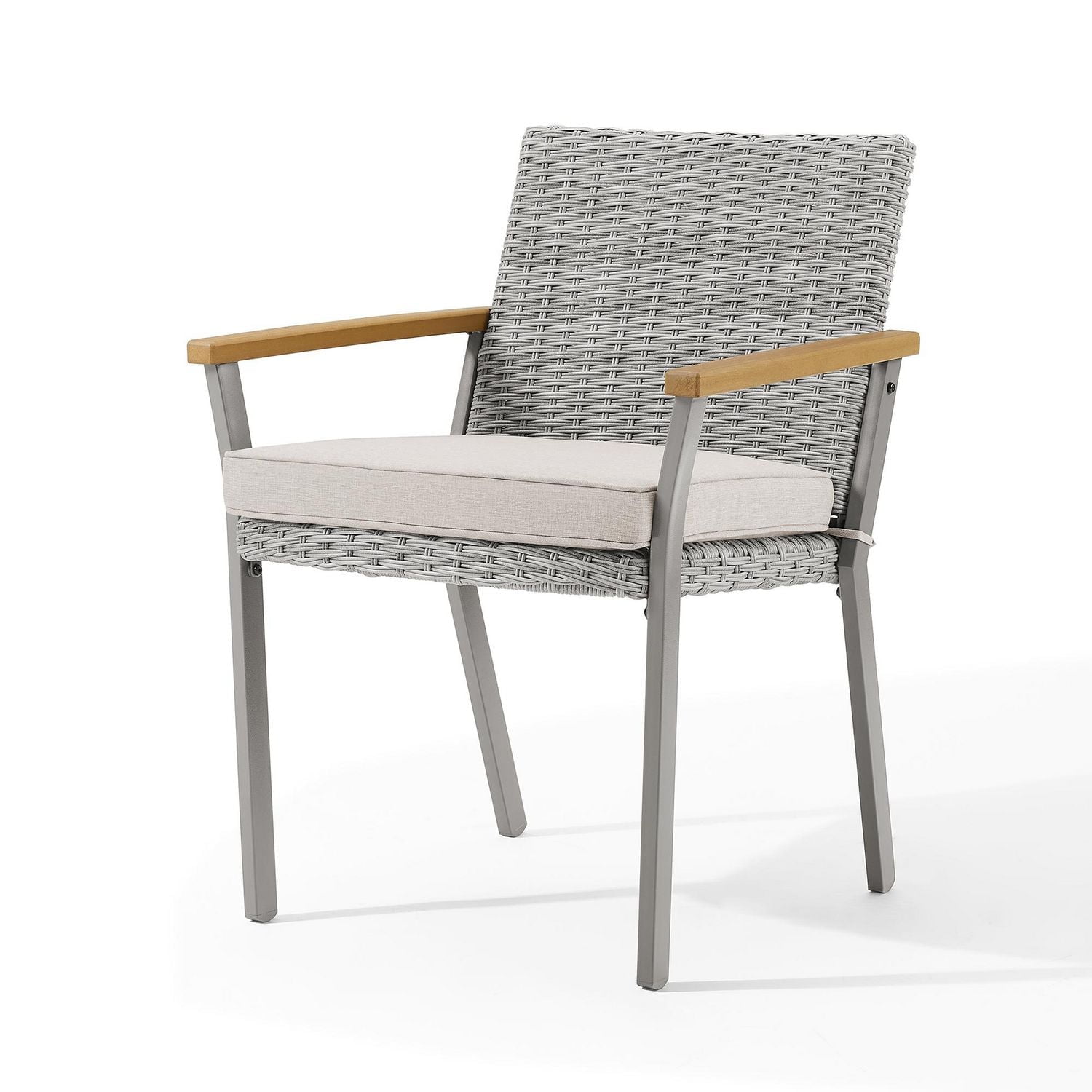 Songmics Home Collection Sencillo - Ensemble de 5 Meubles de Jardin, 4 Chaises de Salle à Manger, 1 Table, en Rotin Synthétique PE, Gris et Beige