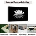 thumbnail image 6 of Lotus Flower Canvas Print Zen Wall Art Black and White Floral Pictures Painting Bathroom Spa Decor Frame Ready to Hang (Black and White Lotus Flower - 1, 12"x18"(30x45cm)), 6 of 6