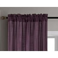 thumbnail image 2 of 2 Pieces semi sheer purple color faux silk see thru curtain textured panels window treatment with rod pocket privacy light filtering drapes for any room home décor, 2 of 2