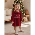 thumbnail image 5 of Cjfdfy Toddler Baby Girl Christmas Dress Outfit Baby Girls Red Velvet Smocked Dress Fall Winter Clothes Xmas Tree Embroidery Doll Collar Long Sleeves A Line Dress, 5 of 9