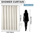 thumbnail image 4 of LVRLVR 1Pc Diamond Jacquard Shower Curtain Set, Heavyweight Polyester, Tassel & Hookless 2 Styles, Bathroom Curtain with Liner or Hooks, 4 of 8